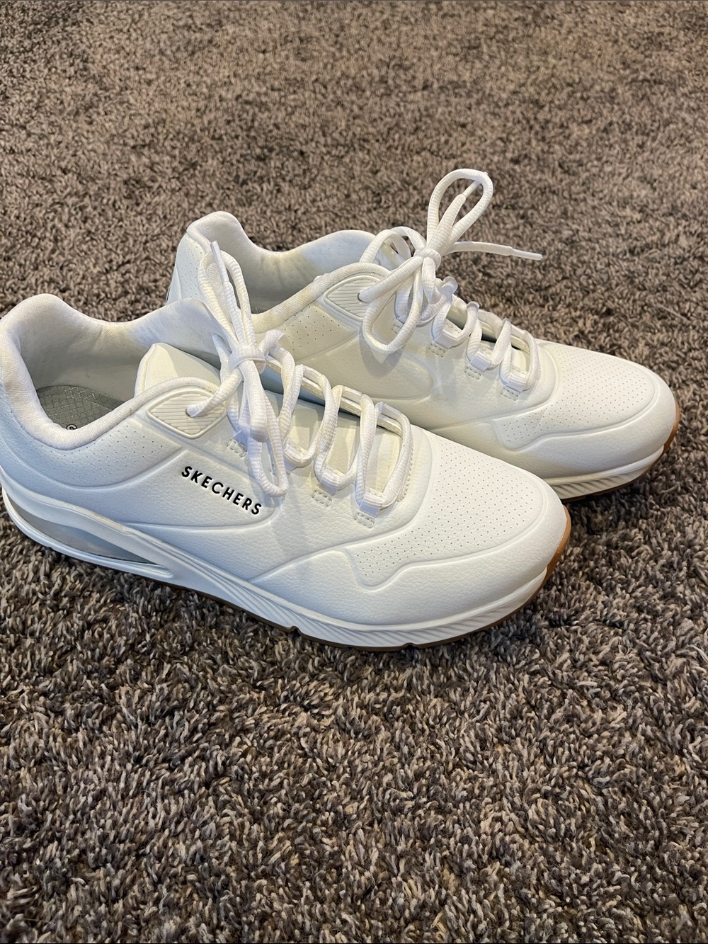 Skechers All-White Athletic Lace-Up Trainers